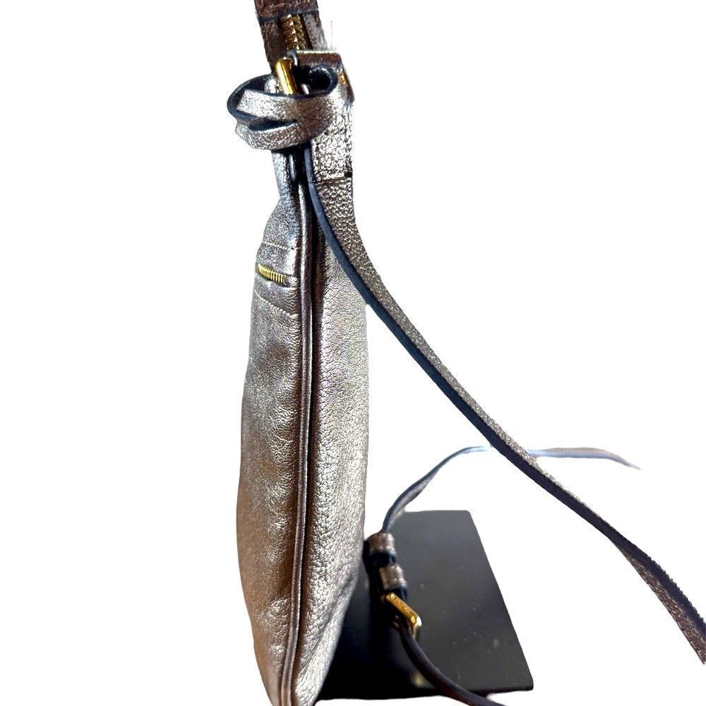 LOEWE Burnished Silver Leather Small Anagram Messenger Crossbody Bag - Picture 7 of 15